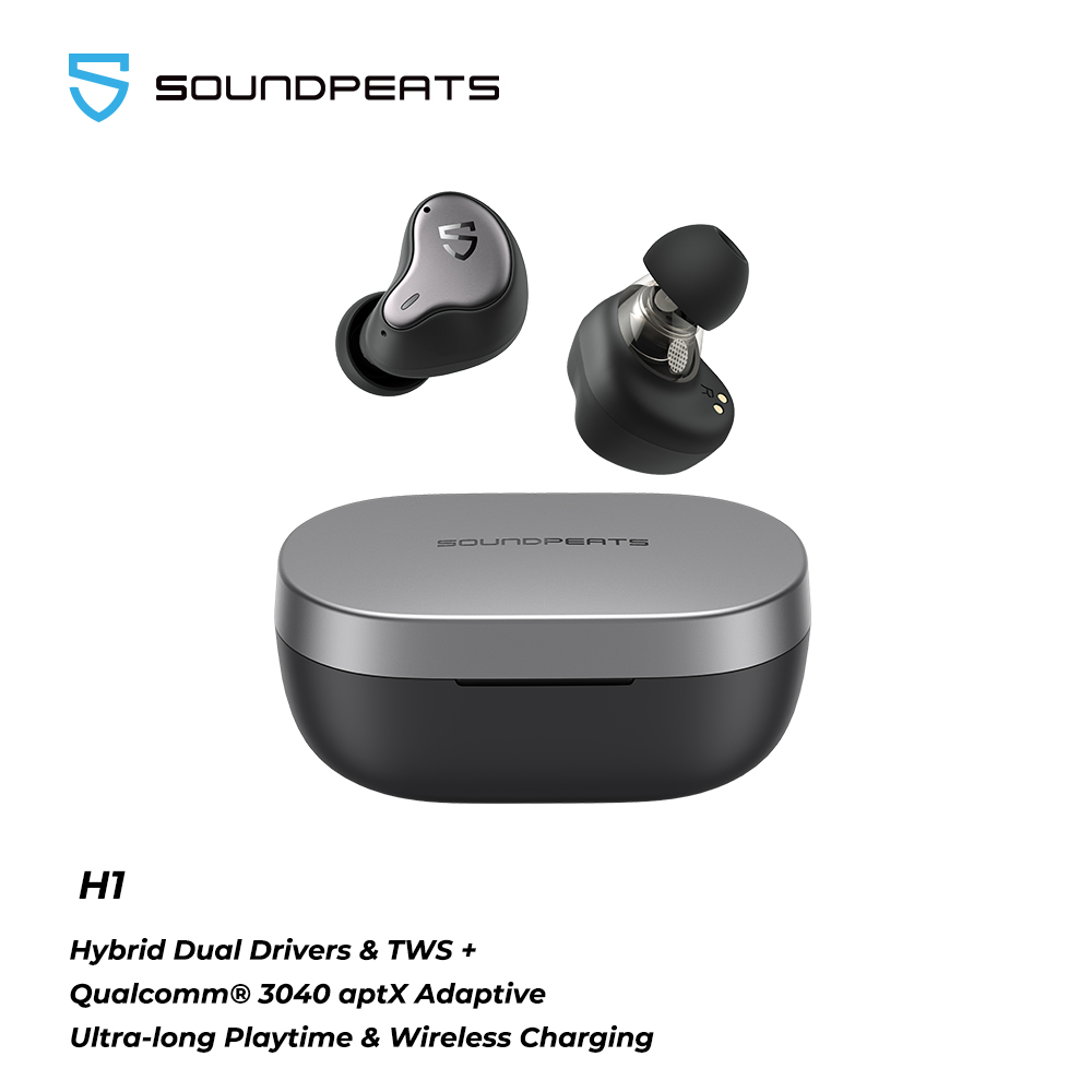 SOUNDPEATS H1 Hybrid Dual Driver TWS Earphone Bluetooth 5 2 Apt X QCC3040 HiFi sound Wireless